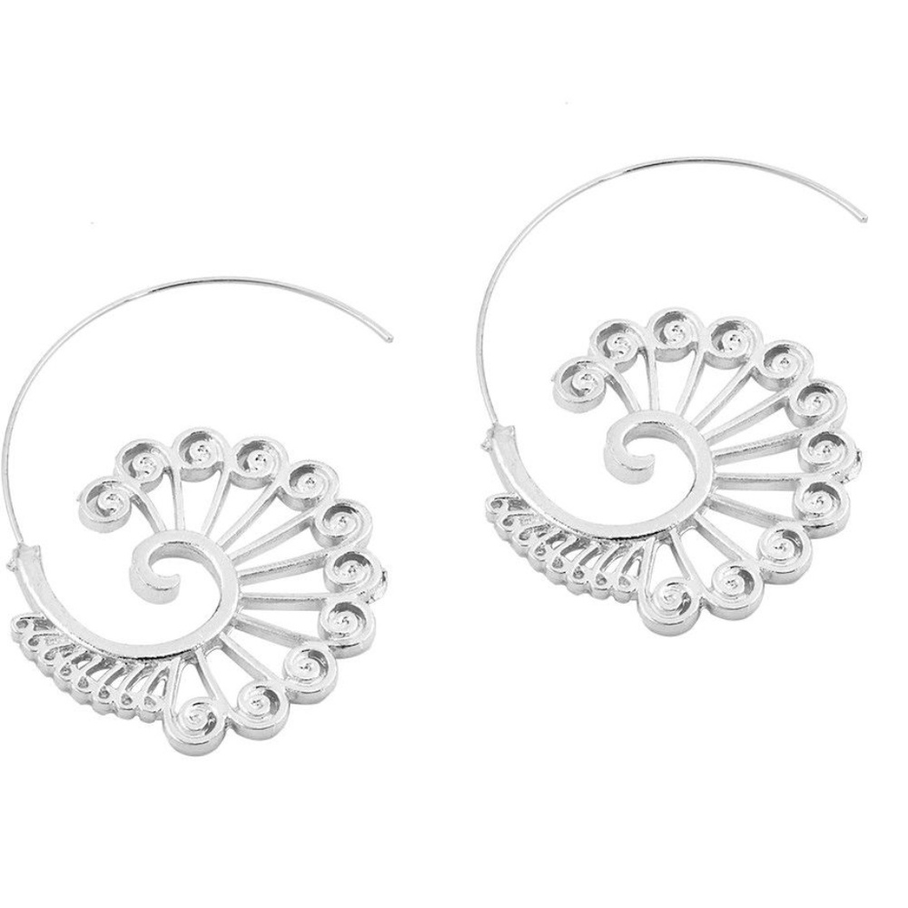 Sacred Spiral Festival Boho Hoop Threader Earrings